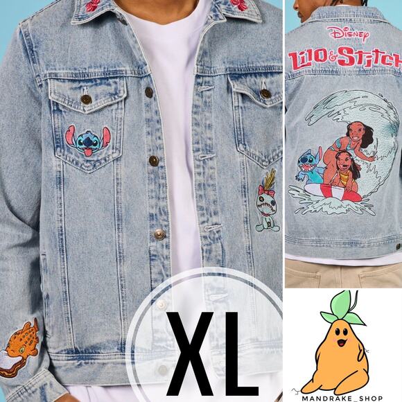 Cakeworthy Disney Lilo Stitch Denim Jacket Scrump Pudge XL - Picture 1 of 11